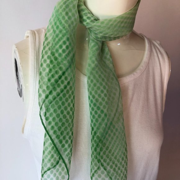 Vintage Green Circle Pattern Scarf by Robinson - Picture 3 of 8